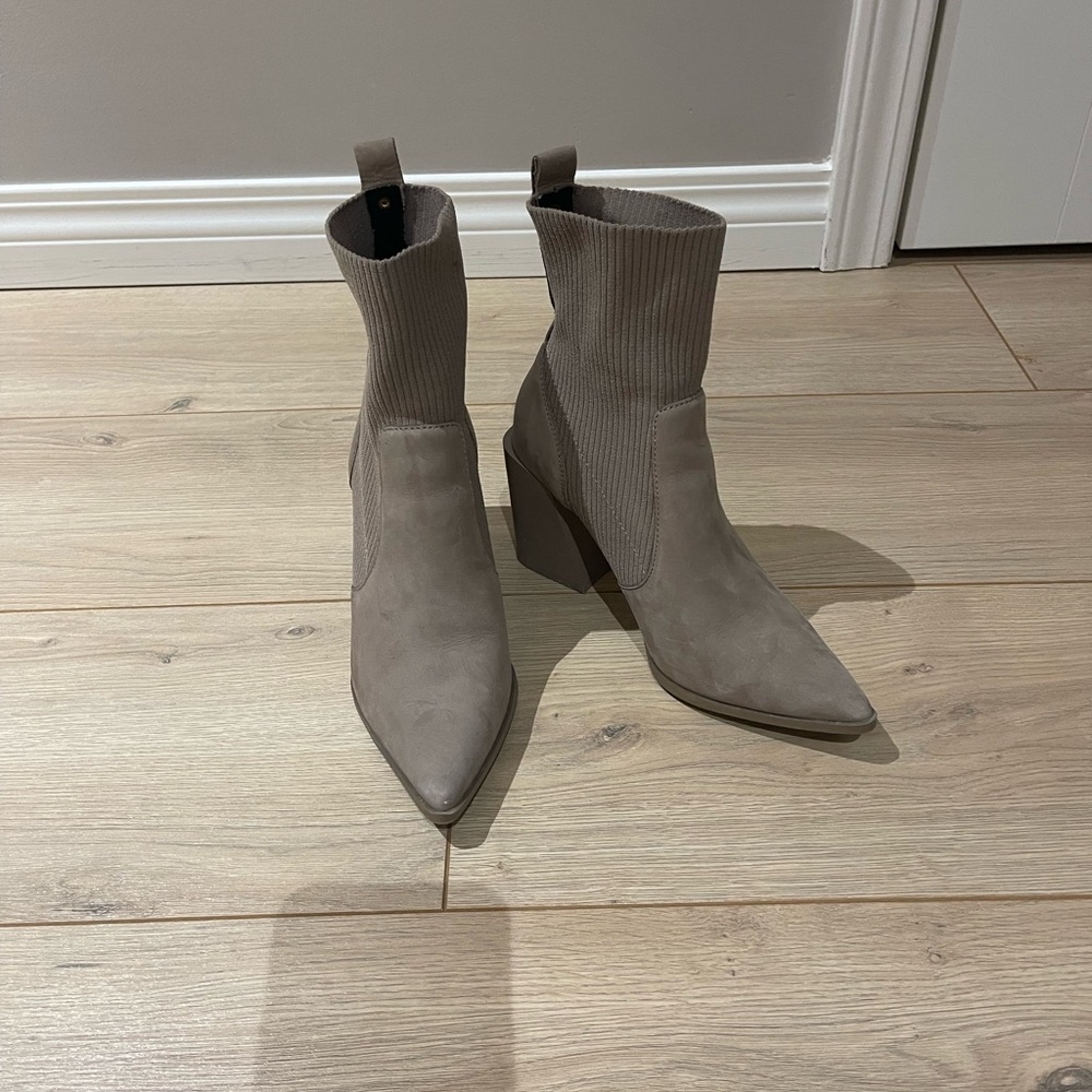 Aldo Taupe Heeled Boots
